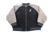 San Antonio Spurs Embroidered Suede Zip Up Jacket - ThriftedThreads.com