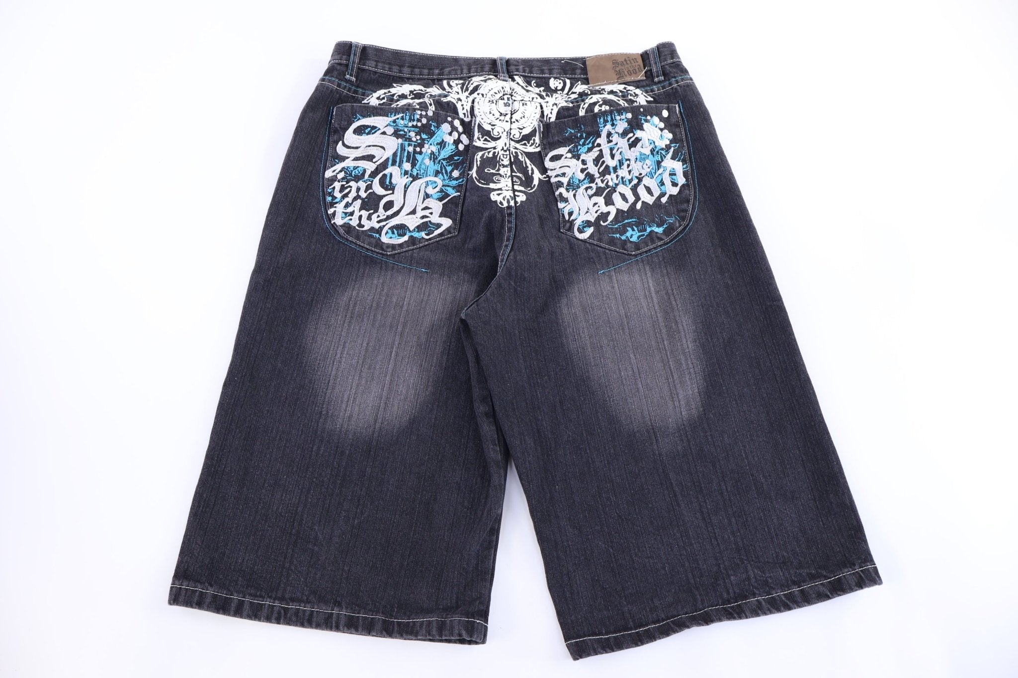 Satin In The Hood Dark Wash Denim Shorts - Pants/Shorts - Thrifted Threads