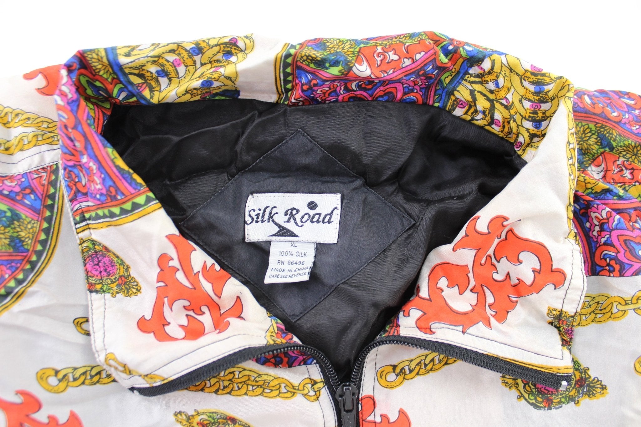 Silk Road Versace Style Zip Up Jacket - ThriftedThreads.com