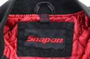 Snap - On Embroidered Logo Black Canvas Work Jacket - ThriftedThreads.com