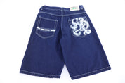 Southpole Embroidered Dark Wash Denim Shorts - Pants/Shorts - Thrifted Threads
