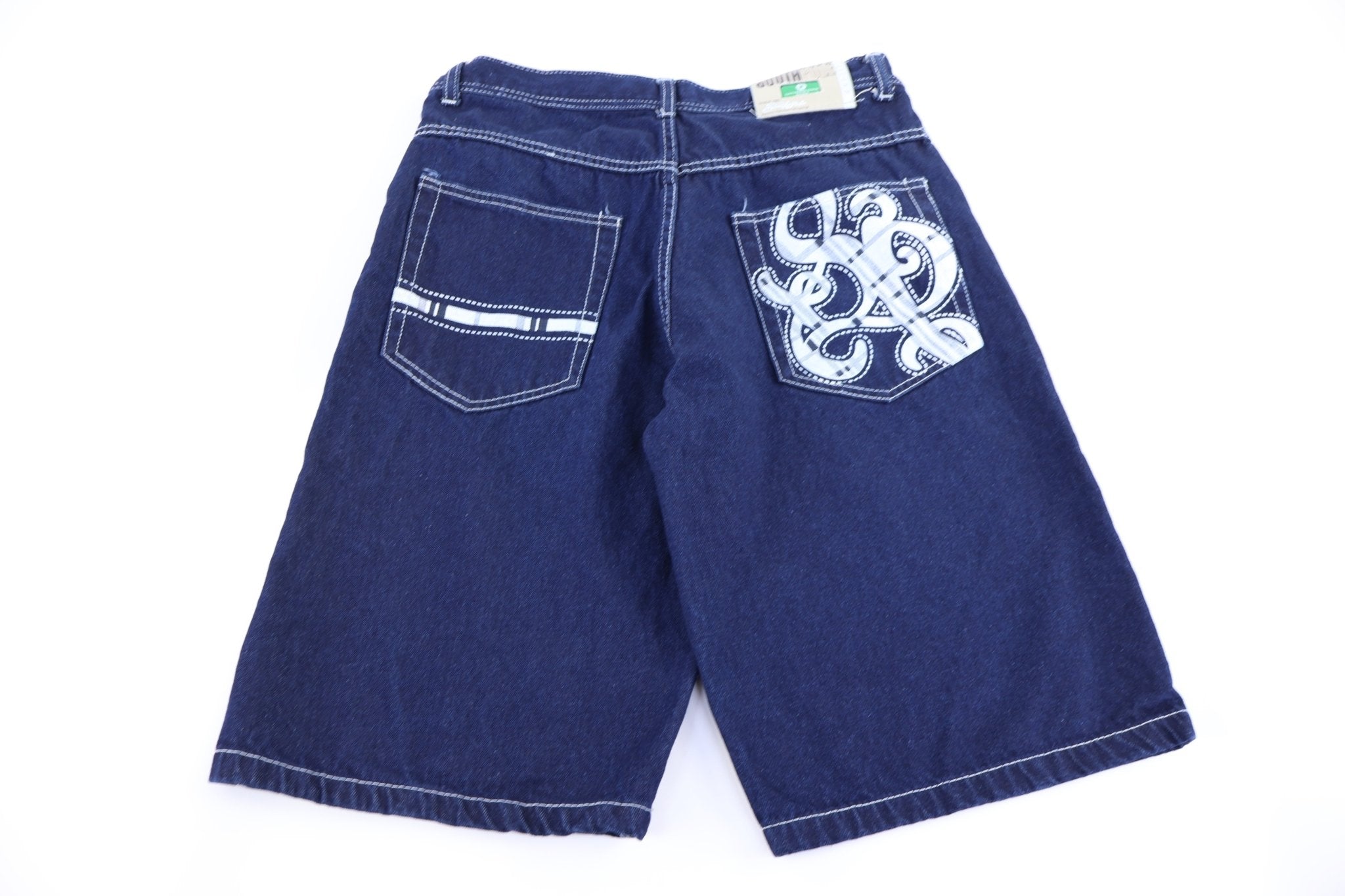 Southpole Embroidered Dark Wash Denim Shorts - Pants/Shorts - Thrifted Threads