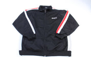 Southpole Embroidered Logo Black, Red & White Full Zip Track Jacket - ThriftedThreads.com
