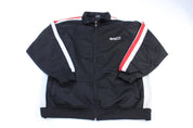 Southpole Embroidered Logo Black, Red & White Full Zip Track Jacket - jacket - Thrifted Threads