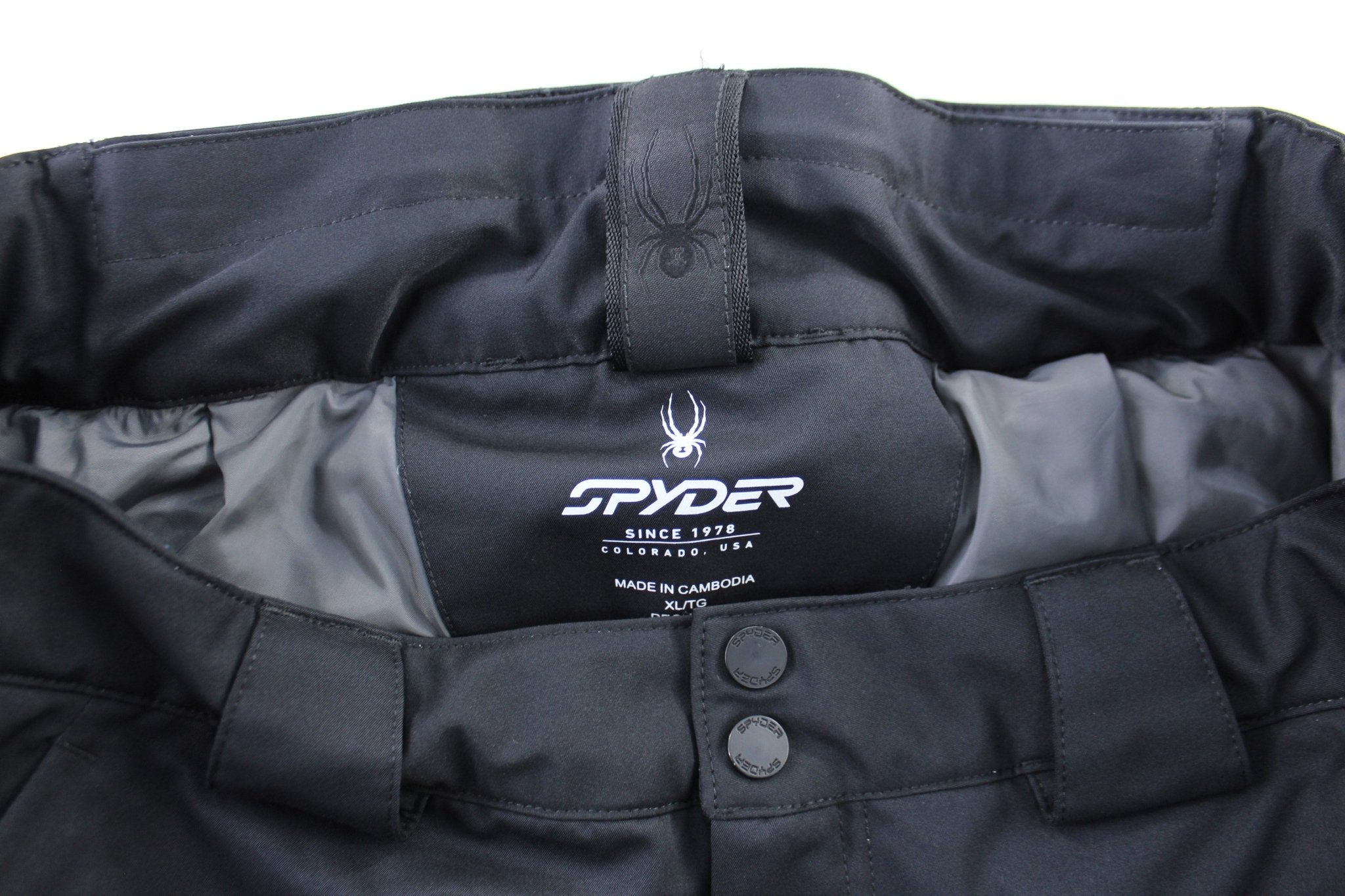 Spyder Logo Black Ski Pants - ThriftedThreads.com