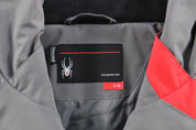 Spyder Logo Grey & Red Zip Up Jacket - ThriftedThreads.com