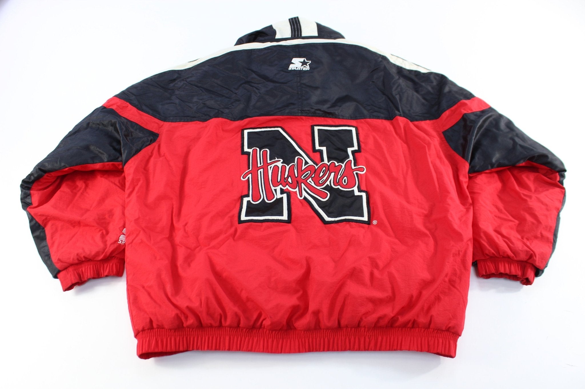 Starter Embroidered Logo Nebraska Huskers Zip Up Jacket - ThriftedThreads.com