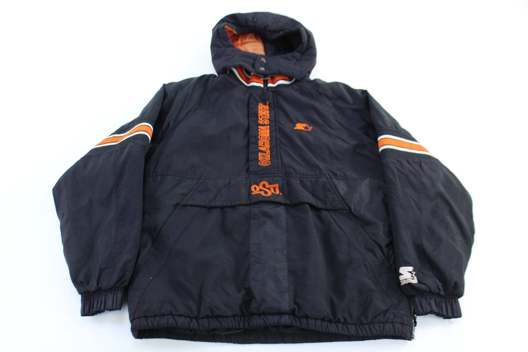 Starter Oklahoma State University Embroidered Puffer Jacket - ThriftedThreads.com