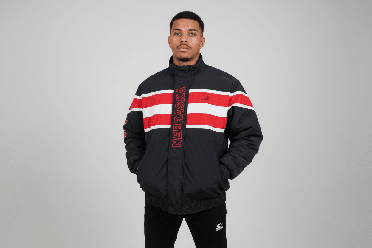 Starter University of Nebraska Full Zip Puffer Jacket - Jacket - Thrifted Threads