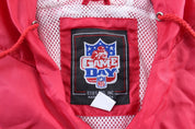 Tampa Bay Buccaneers Embroidered Black & Red Striped Zip Up Jacket - Jackets - Thrifted Threads