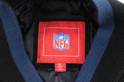 Tennessee Titans Football Embroidered Suede Zip Up Jacket - ThriftedThreads.com