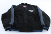 Tennessee Titans Football Embroidered Suede Zip Up Jacket - ThriftedThreads.com