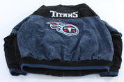 Tennessee Titans Football Embroidered Suede Zip Up Jacket - ThriftedThreads.com