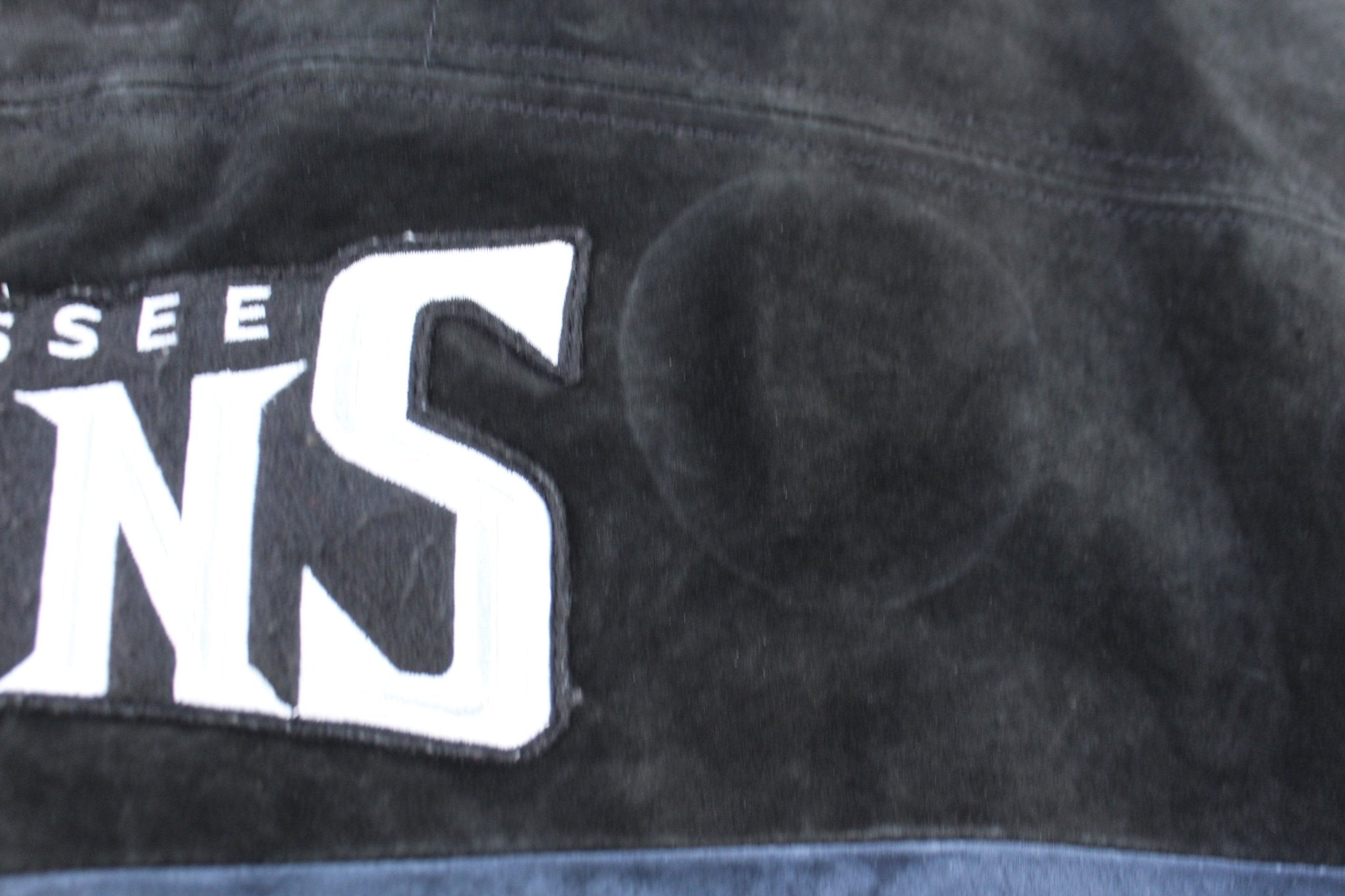 Tennessee Titans Football Embroidered Suede Zip Up Jacket - ThriftedThreads.com