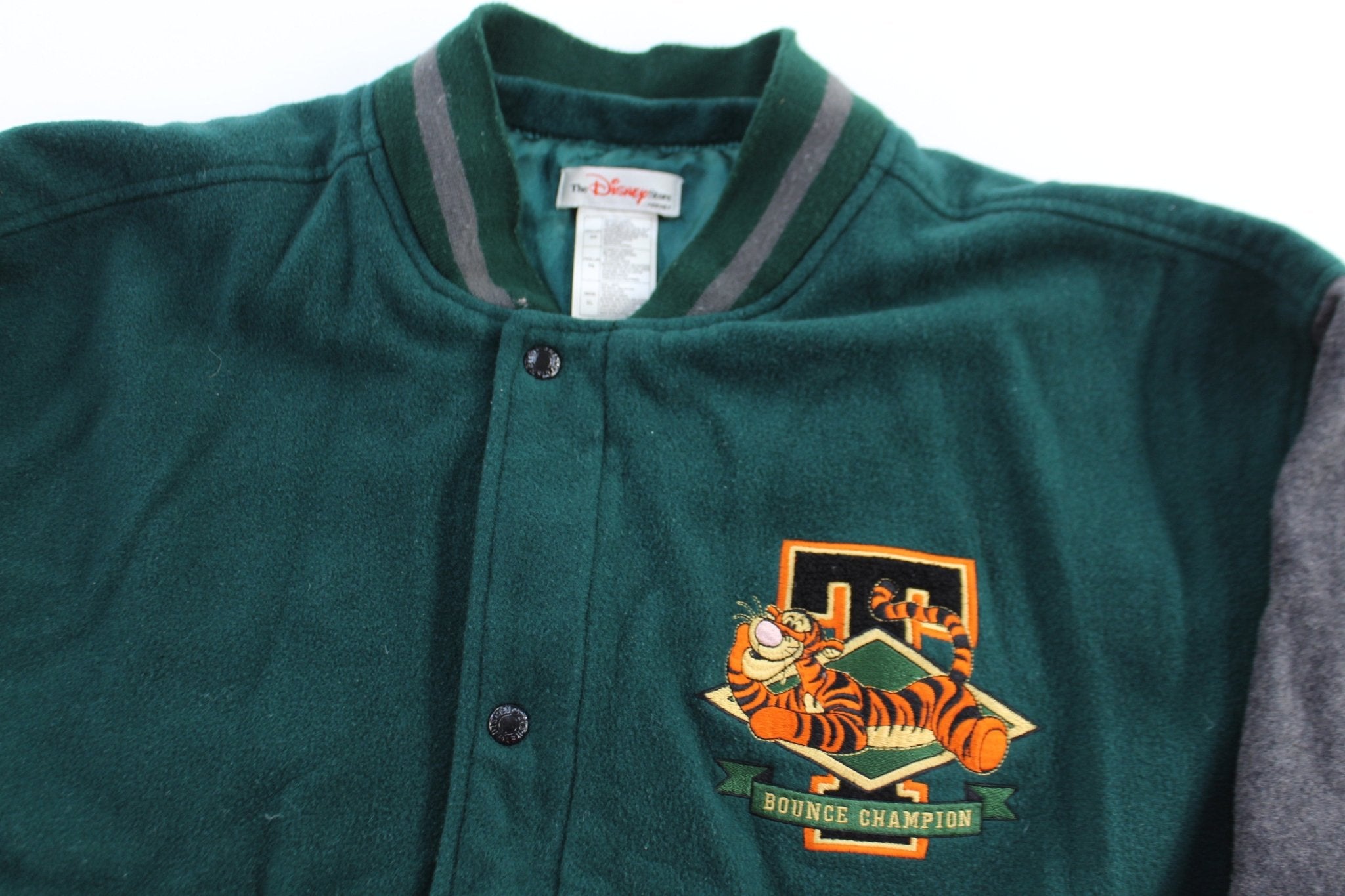 The Disney Store Embroidered Tigger Varsity Letterman Jacket - ThriftedThreads.com