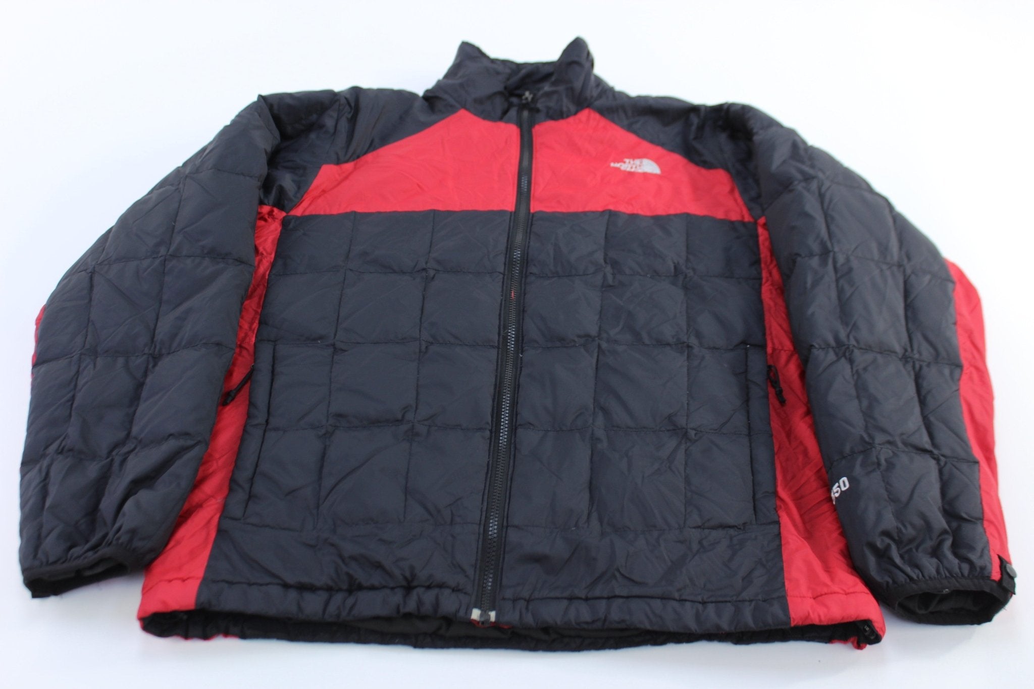 The North Face 550 Red & Black Puffer Jacket - ThriftedThreads.com