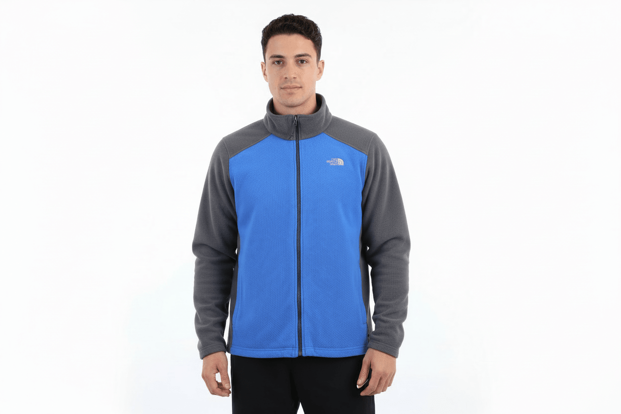The North Face Blue & Grey Full Zip Fleece Jacket - Jacket - Thrifted Threads