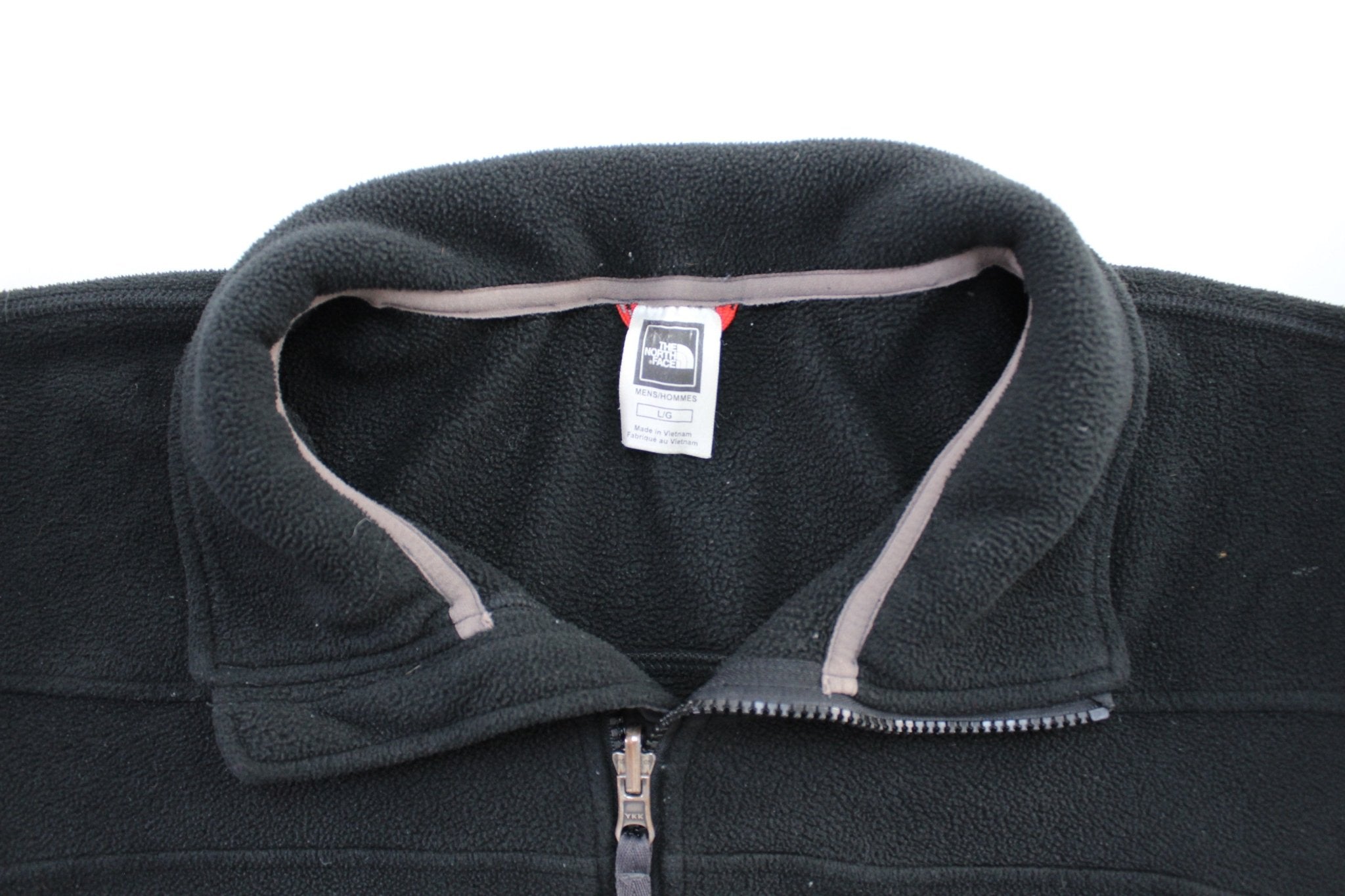 The North Face Embroidered Logo Black Fleece Zip Up Jacket - ThriftedThreads.com