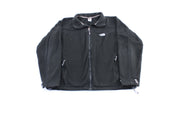 The North Face Embroidered Logo Black Fleece Zip Up Jacket - ThriftedThreads.com