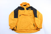 The North Face Embroidered Logo Black & Yellow Zip Up Jacket - ThriftedThreads.com