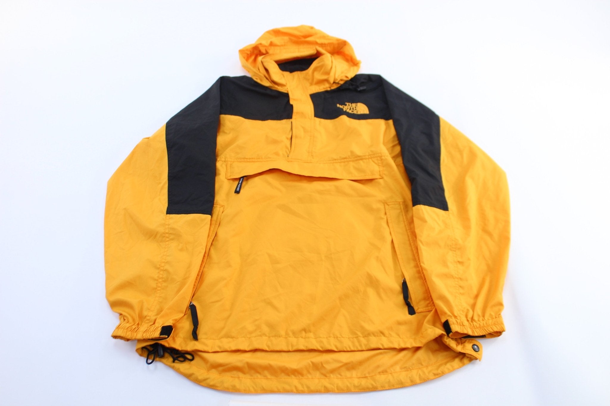 The North Face Embroidered Logo Black & Yellow Zip Up Jacket - ThriftedThreads.com
