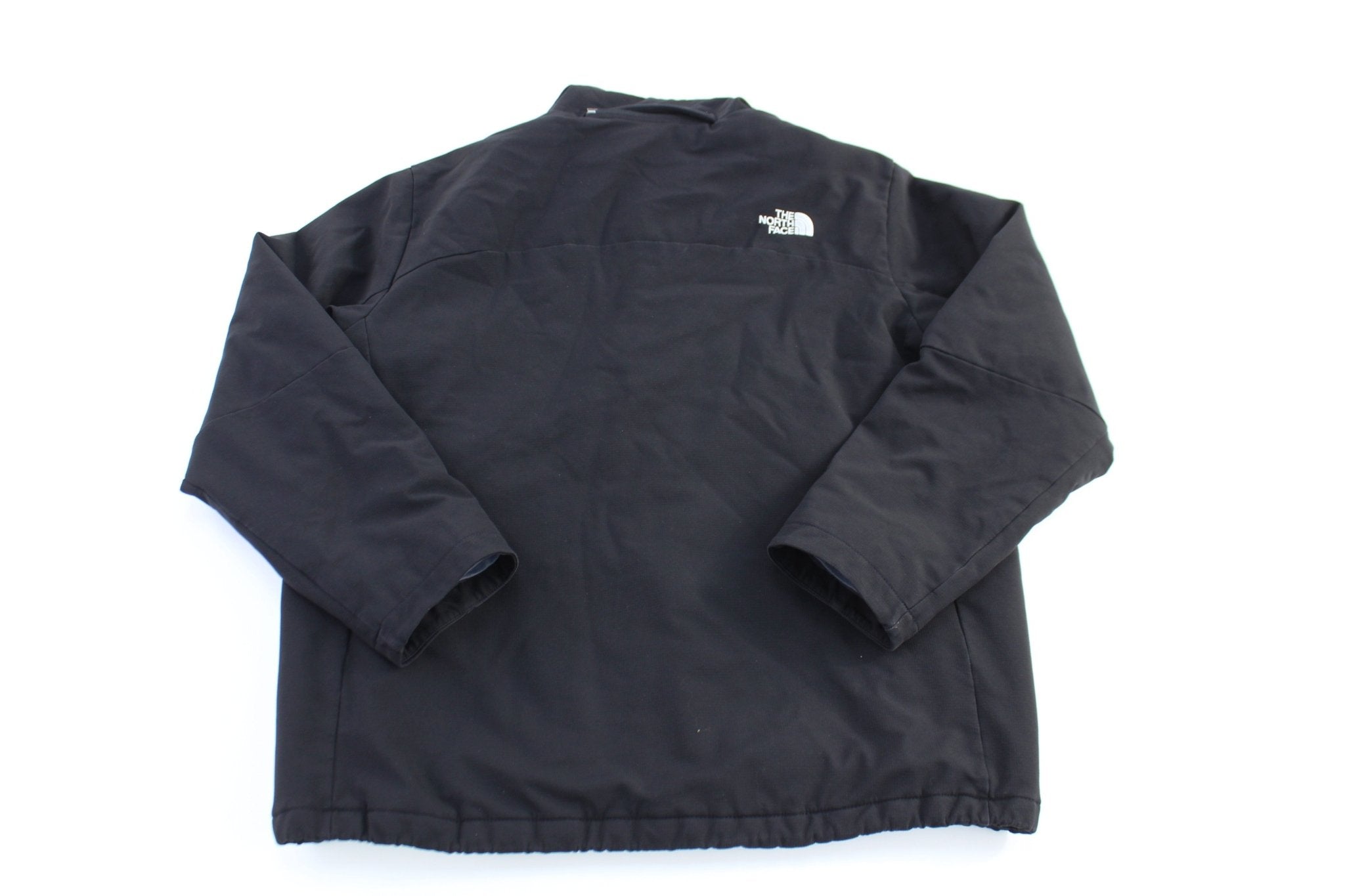 The North Face Embroidered Logo Black Zip Up Jacket - ThriftedThreads.com