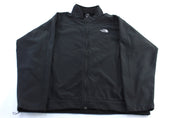 The North Face Embroidered Logo Black Zip Up Jacket - ThriftedThreads.com