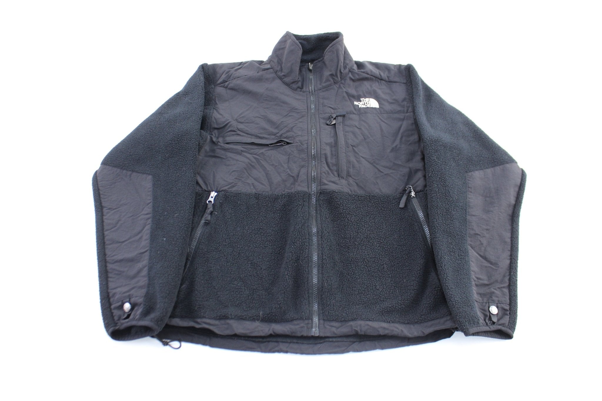The North Face Embroidered Logo Black Zip Up Jacket - ThriftedThreads.com