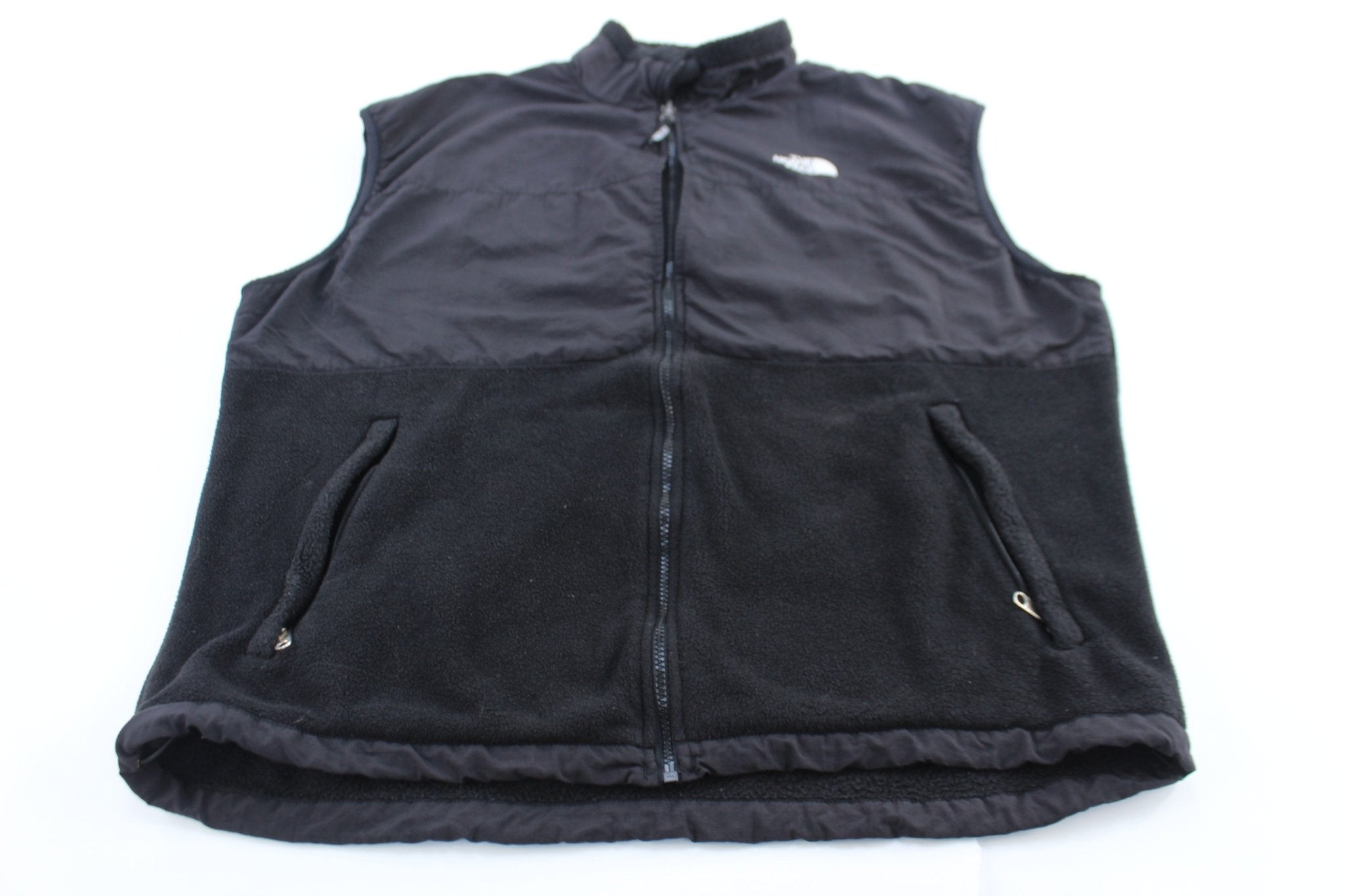 The North Face Embroidered Logo Black Zip Up Vest - ThriftedThreads.com