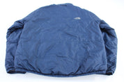 The North Face Embroidered Logo Blue Zip Up Jacket - ThriftedThreads.com