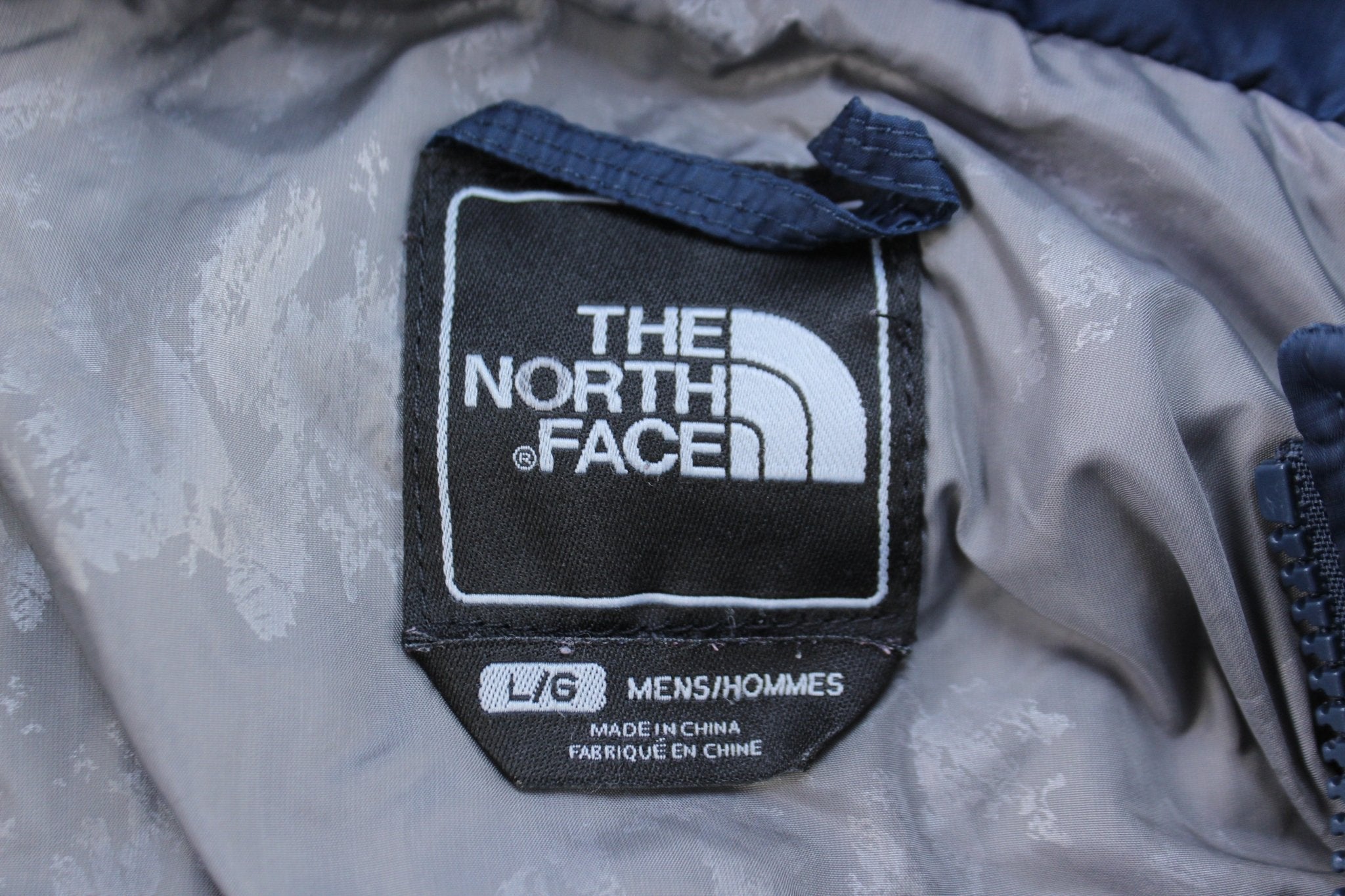 The North Face Embroidered Logo Blue Zip Up Jacket - ThriftedThreads.com
