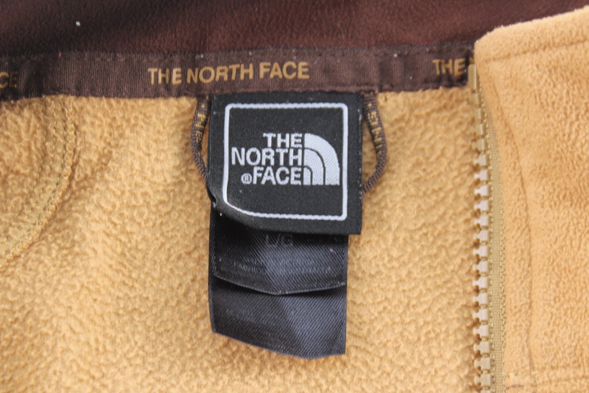 The North Face Embroidered Logo Brown Fleece Zip Up Jacket - ThriftedThreads.com