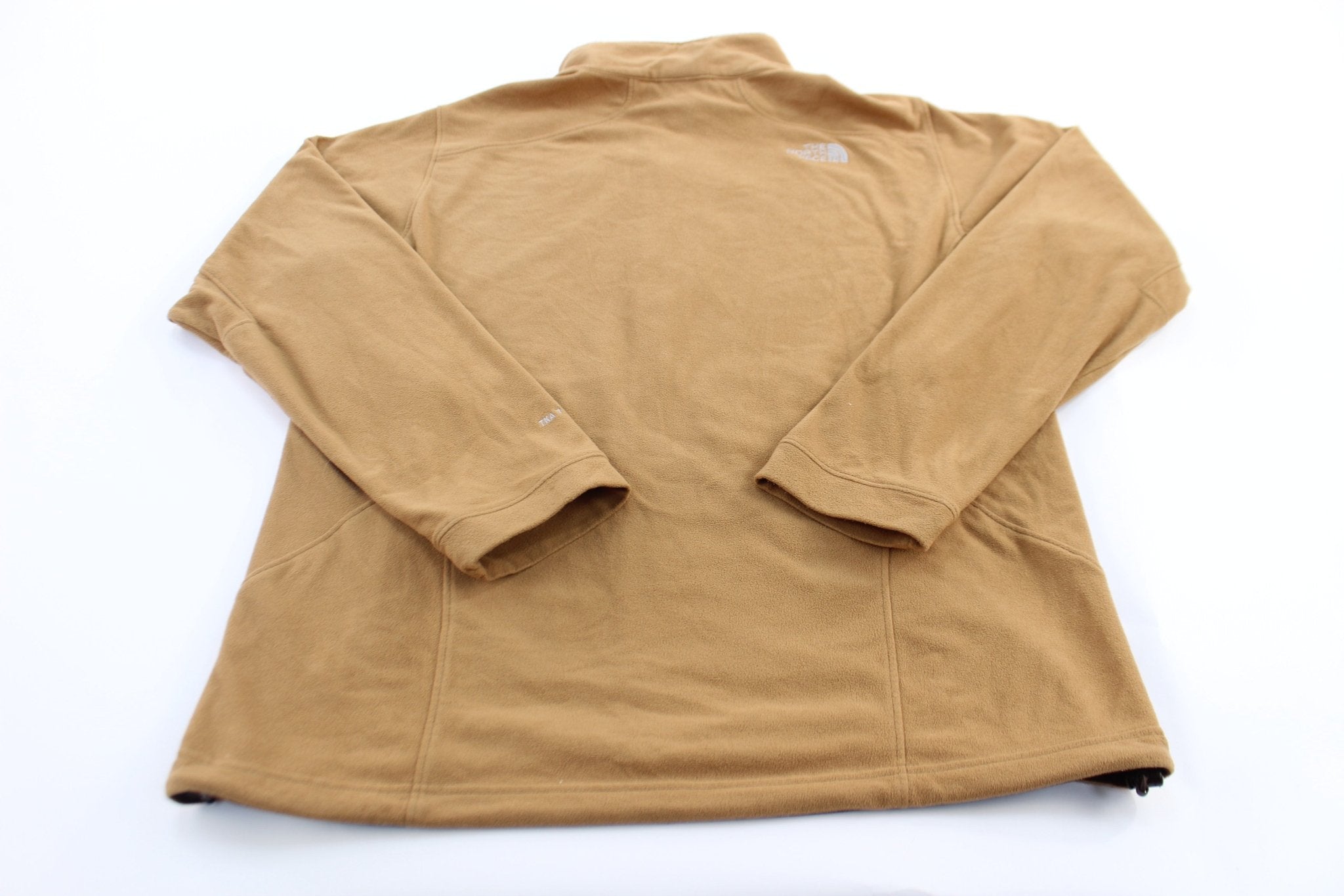 The North Face Embroidered Logo Brown Fleece Zip Up Jacket - ThriftedThreads.com