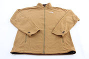 The North Face Embroidered Logo Brown Fleece Zip Up Jacket - ThriftedThreads.com