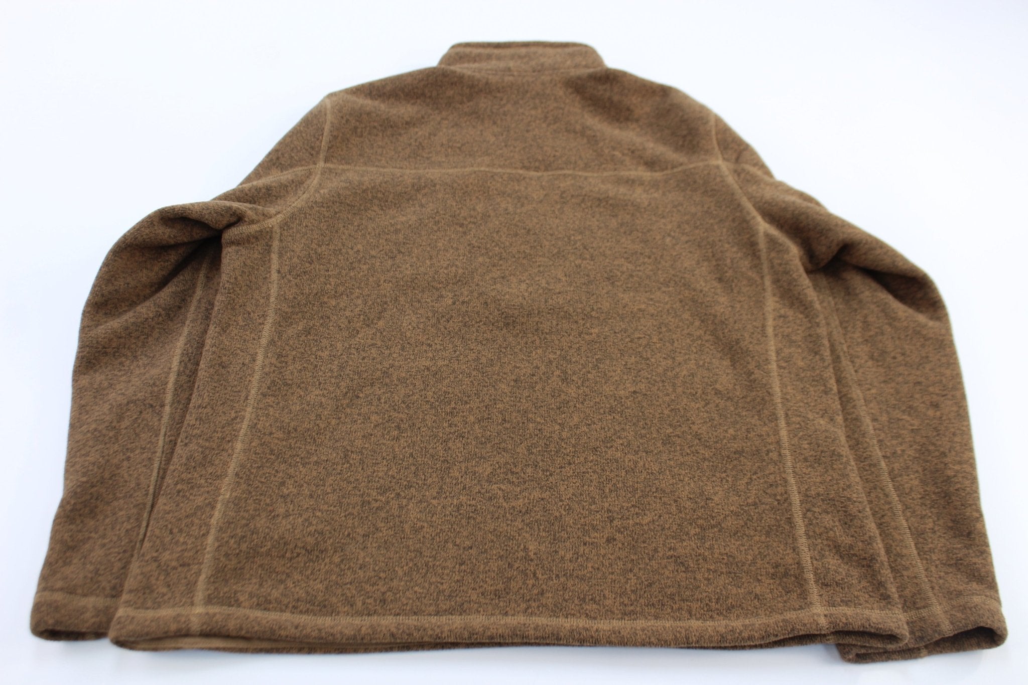 The North Face Embroidered Logo Brown Half Zip Pullover - ThriftedThreads.com