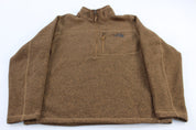 The North Face Embroidered Logo Brown Half Zip Pullover - ThriftedThreads.com