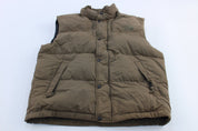 The North Face Embroidered Logo Brown Puffer Vest - ThriftedThreads.com