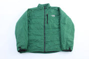 The North Face Embroidered Logo Green Puffer Jacket - ThriftedThreads.com