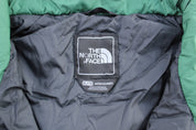The North Face Embroidered Logo Green Puffer Jacket - ThriftedThreads.com