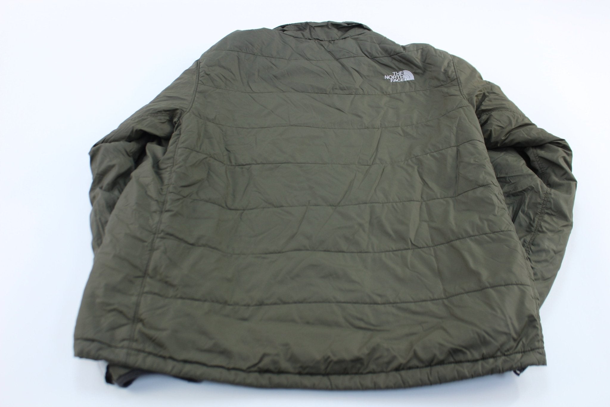 The North Face Embroidered Logo Green Zip Up Jacket - ThriftedThreads.com