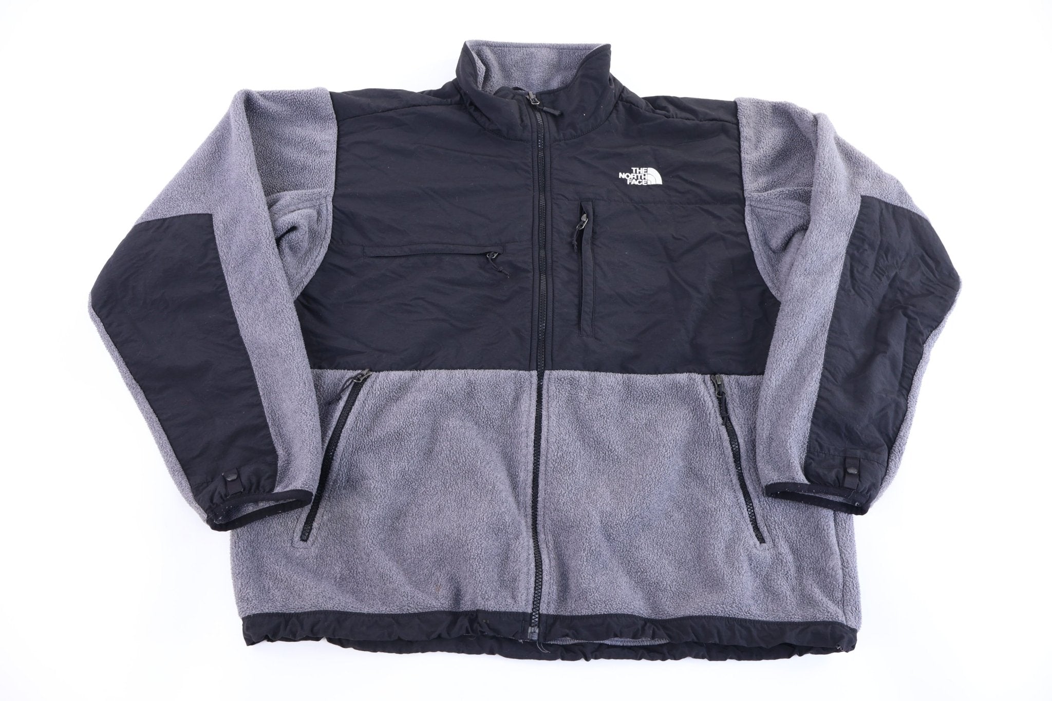 The North Face Embroidered Logo Grey & Black Full Zip Jacket - Jacket - Thrifted Threads