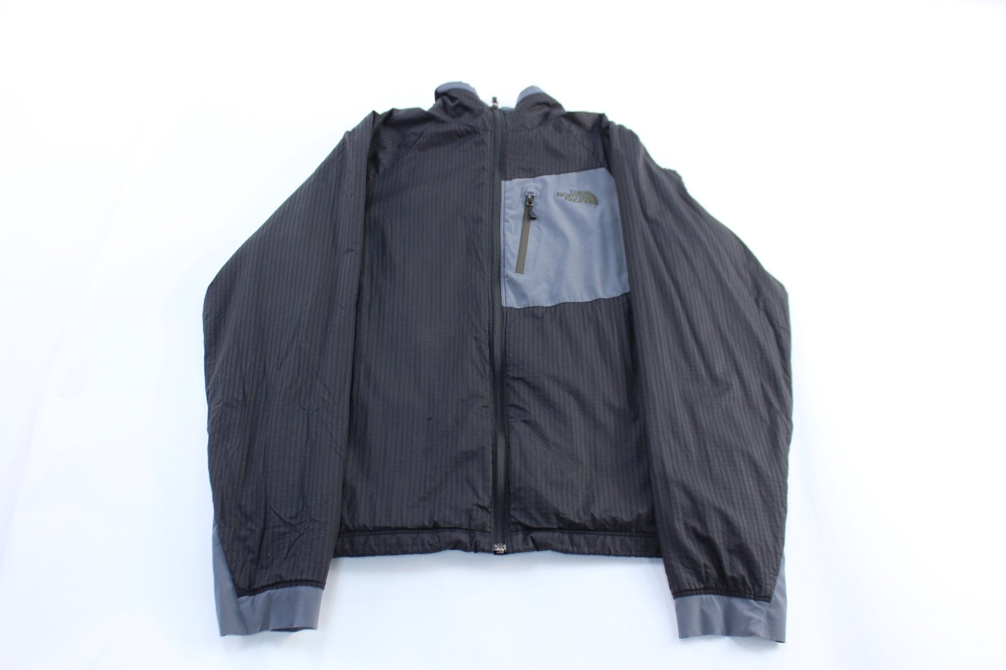 The North Face Embroidered Logo Grey & Black Zip Up Jacket - Jacket - Thrifted Threads