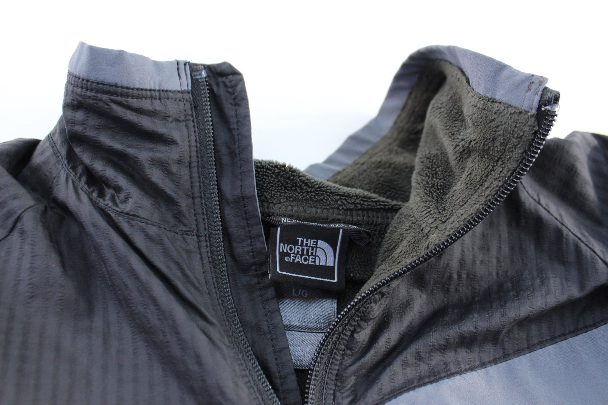 The North Face Embroidered Logo Grey & Black Zip Up Jacket - Jacket - Thrifted Threads