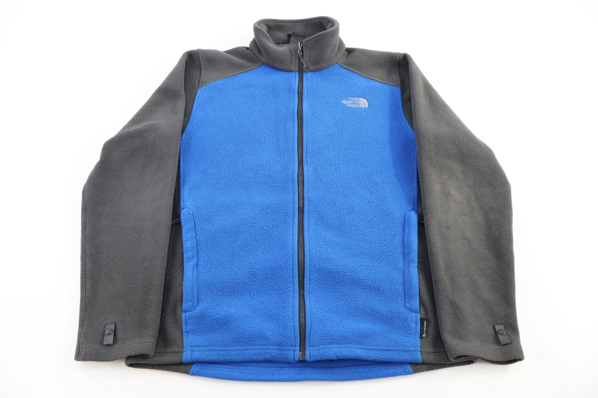 The North Face Embroidered Logo Grey & Blue Full Zip Jacket - Jacket - Thrifted Threads