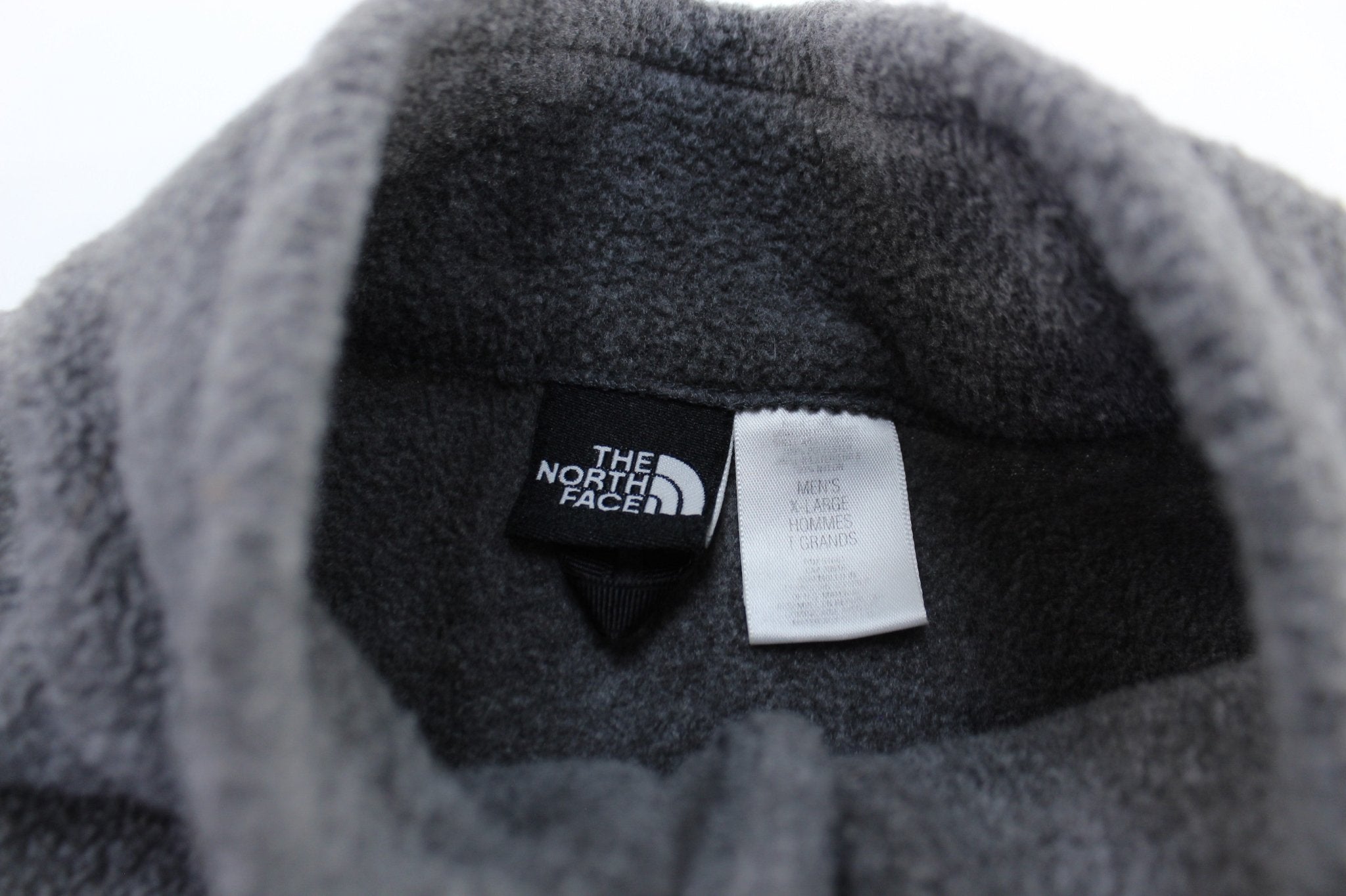 The North Face Embroidered Logo Grey Fleece Zip Up Jacket - ThriftedThreads.com