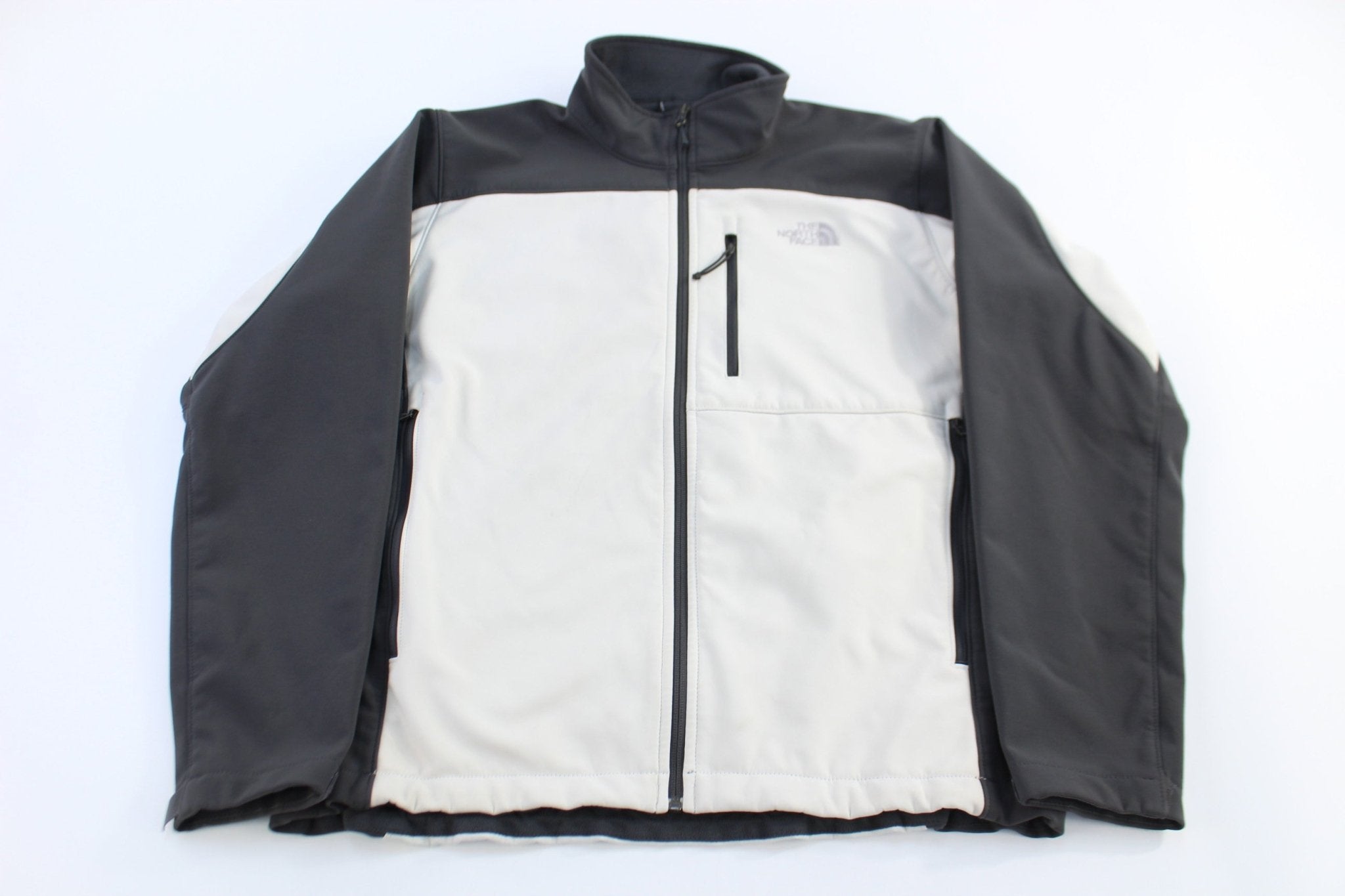 The North Face Embroidered Logo Grey Full Zip Jacket - Jacket - Thrifted Threads