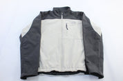 The North Face Embroidered Logo Grey & White Zip Up Jacket - ThriftedThreads.com