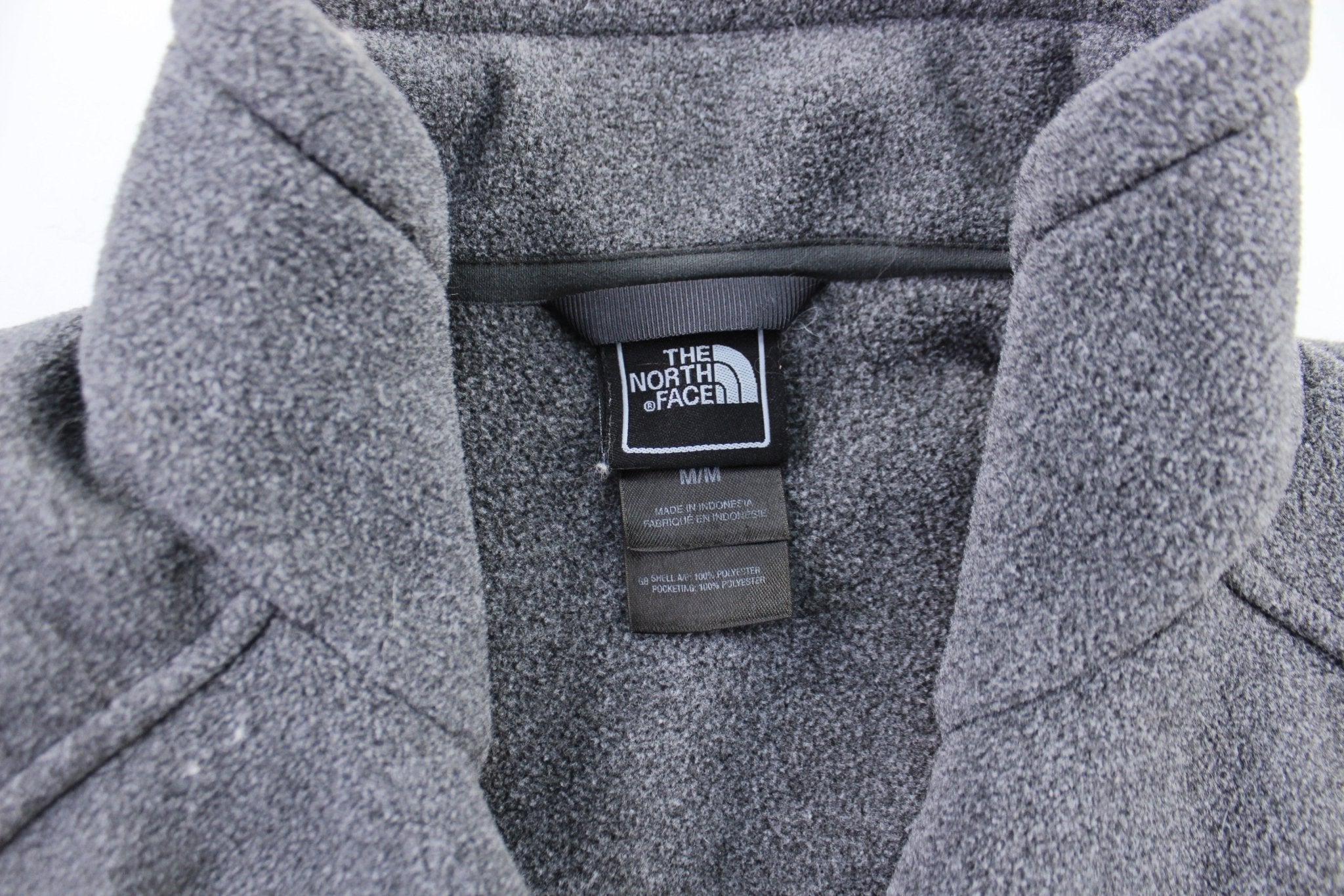 The North Face Embroidered Logo Grey Zip Up Jacket - ThriftedThreads.com