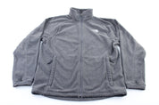 The North Face Embroidered Logo Grey Zip Up Jacket - ThriftedThreads.com