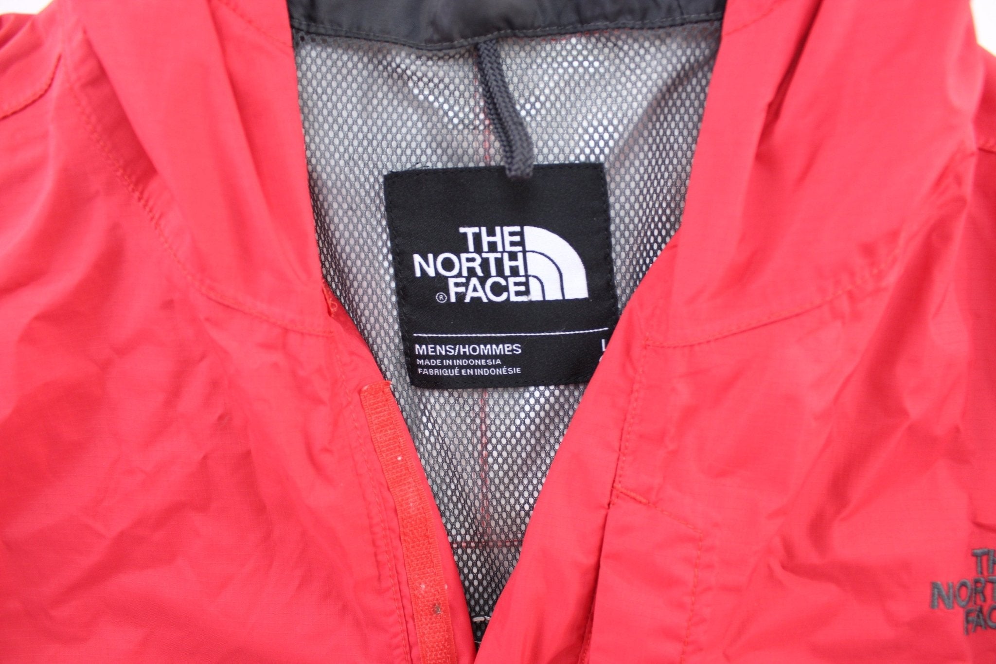 The North Face Embroidered Logo Red & Black Zip Up Jacket - ThriftedThreads.com